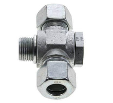 20S & M27x2 Zink plated Steel Tee Swivel Joint Cutting Fitting with Male Threads 400 bar ISO 8434-1