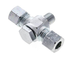 10L & G1/4'' Zink plated Steel Tee Swivel Joint Cutting Fitting with Male Threads 315 bar ISO 8434-1