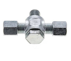 6S & G1/4'' Zink plated Steel Tee Swivel Joint Cutting Fitting with Male Threads 400 bar ISO 8434-1