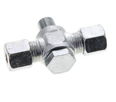 8S & G1/4'' Zink plated Steel Tee Swivel Joint Cutting Fitting with Male Threads 400 bar ISO 8434-1