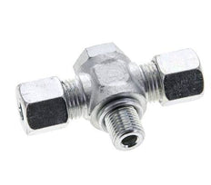 8S & G1/4'' Zink plated Steel Tee Swivel Joint Cutting Fitting with Male Threads 400 bar ISO 8434-1