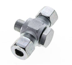 12S & G3/8'' Zink plated Steel Tee Swivel Joint Cutting Fitting with Male Threads 400 bar ISO 8434-1