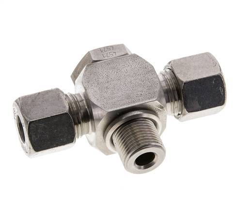 10S & G3/8'' Stainless Steel Tee Swivel Joint Cutting Fitting with Male Threads 400 bar ISO 8434-1