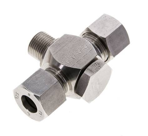 12S & G3/8'' Stainless Steel Tee Swivel Joint Cutting Fitting with Male Threads 400 bar ISO 8434-1