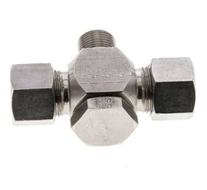 12S & G3/8'' Stainless Steel Tee Swivel Joint Cutting Fitting with Male Threads 400 bar ISO 8434-1