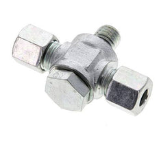 8L & M12x1.5 Zink plated Steel Tee Swivel Joint Cutting Fitting with Male Threads 315 bar NBR ISO 8434-1