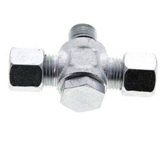 10L & M14x1.5 Zink plated Steel Tee Swivel Joint Cutting Fitting with Male Threads 315 bar NBR ISO 8434-1