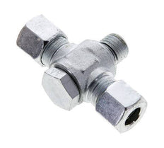 10L & M14x1.5 Zink plated Steel Tee Swivel Joint Cutting Fitting with Male Threads 315 bar NBR ISO 8434-1