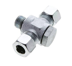 12L & M16x1.5 Zink plated Steel Tee Swivel Joint Cutting Fitting with Male Threads 315 bar NBR ISO 8434-1