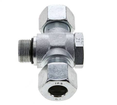 16S & M22x1.5 Zink plated Steel Tee Swivel Joint Cutting Fitting with Male Threads 400 bar NBR ISO 8434-1