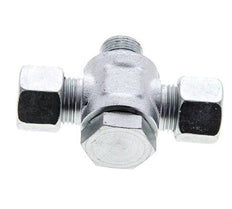 12L & G3/8'' Zink plated Steel Tee Swivel Joint Cutting Fitting with Male Threads 315 bar NBR ISO 8434-1