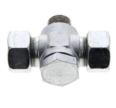 18L & G1/2'' Zink plated Steel Tee Swivel Joint Cutting Fitting with Male Threads 315 bar NBR ISO 8434-1