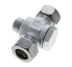 22L & G3/4'' Zink plated Steel Tee Swivel Joint Cutting Fitting with Male Threads 160 bar NBR ISO 8434-1