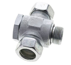 28L & G1'' Zink plated Steel Tee Swivel Joint Cutting Fitting with Male Threads 160 bar NBR ISO 8434-1