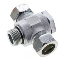 28L & G1'' Zink plated Steel Tee Swivel Joint Cutting Fitting with Male Threads 160 bar NBR ISO 8434-1