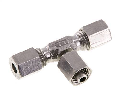 6L RVS T-stuk Snijringkoppeling Draaidoorvoer 315bar Verstelbaar ISO 8434-1