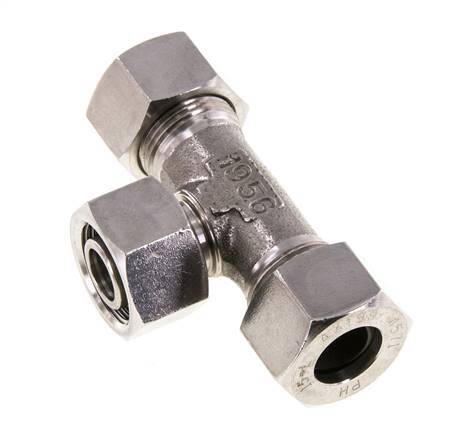 15L RVS T-stuk Snijringkoppeling Draaidoorvoer 315bar Verstelbaar ISO 8434-1