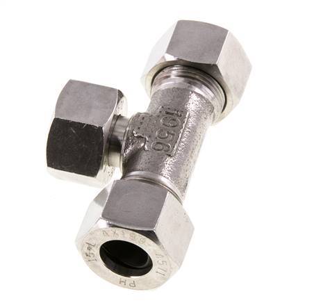 15L RVS T-stuk Snijringkoppeling Draaidoorvoer 315bar Verstelbaar ISO 8434-1