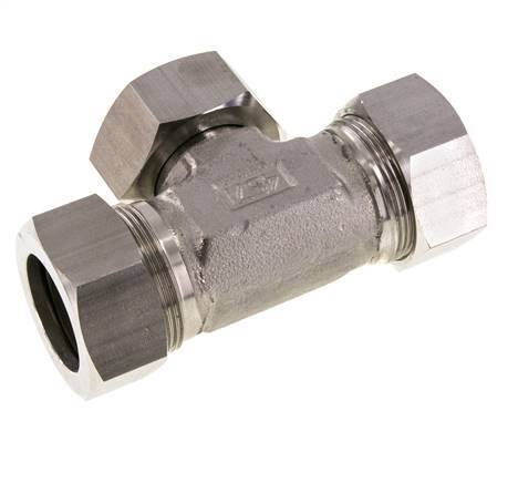 35L Stainless Steel T-Shape Tee Cutting Fitting with Swivel 160 bar Adjustable ISO 8434-1
