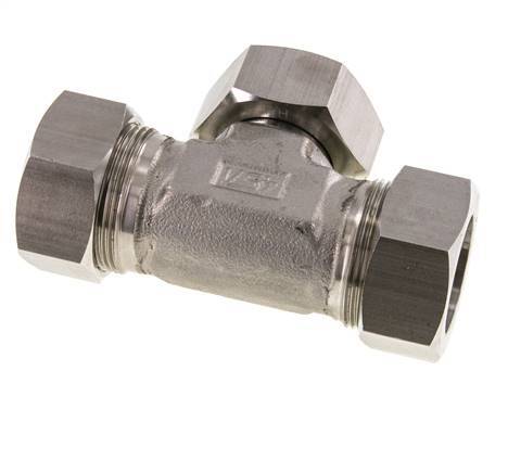35L Stainless Steel T-Shape Tee Cutting Fitting with Swivel 160 bar Adjustable ISO 8434-1