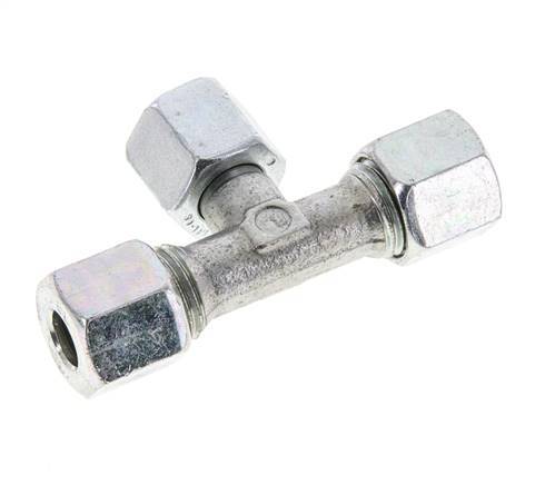 8L Verzinkt Stalen T-stuk Snijringkoppeling Draaidoorvoer 315bar NBR Verstelbaar ISO 8434-1