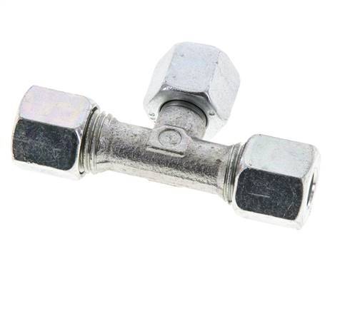 8L Verzinkt Stalen T-stuk Snijringkoppeling Draaidoorvoer 315bar NBR Verstelbaar ISO 8434-1