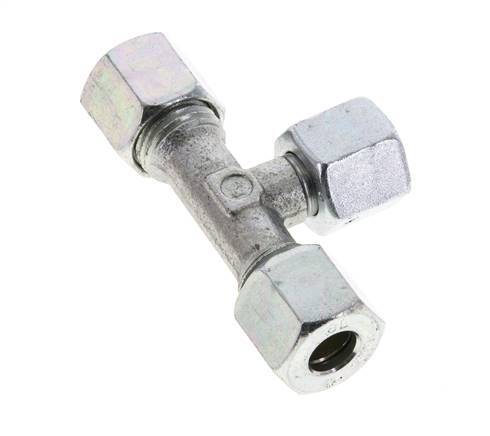 8L Verzinkt Stalen T-stuk Snijringkoppeling Draaidoorvoer 315bar NBR Verstelbaar ISO 8434-1