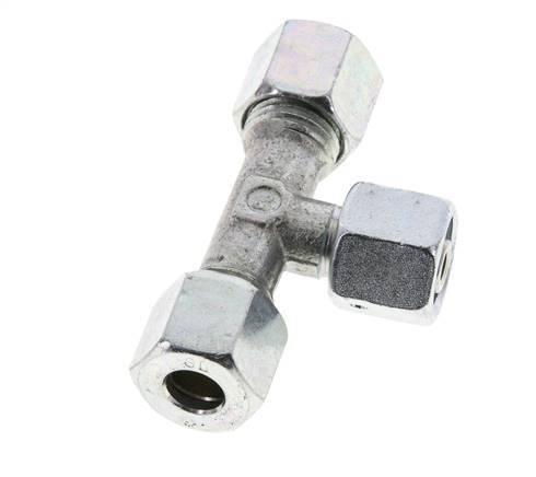 8L Verzinkt Stalen T-stuk Snijringkoppeling Draaidoorvoer 315bar NBR Verstelbaar ISO 8434-1