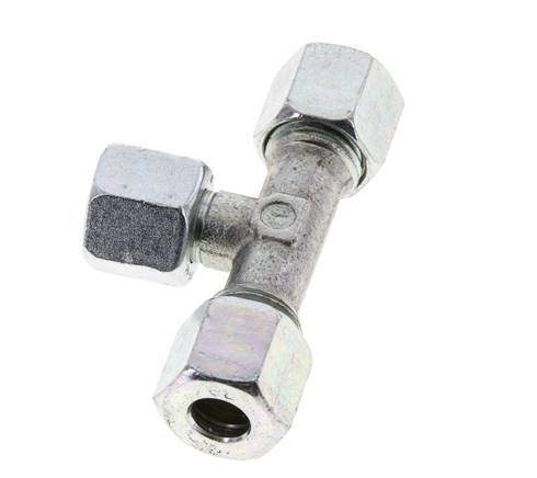 8L Verzinkt Stalen T-stuk Snijringkoppeling Draaidoorvoer 315bar NBR Verstelbaar ISO 8434-1