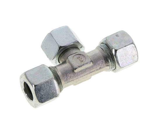12L Zink plated Steel T-Shape Tee Cutting Fitting with Swivel 315 bar NBR Adjustable ISO 8434-1