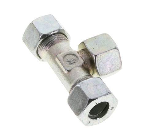 15L Zink plated Steel T-Shape Tee Cutting Fitting with Swivel 315 bar NBR Adjustable ISO 8434-1