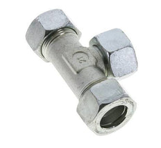 22L Zink plated Steel T-Shape Tee Cutting Fitting with Swivel 160 bar NBR Adjustable ISO 8434-1