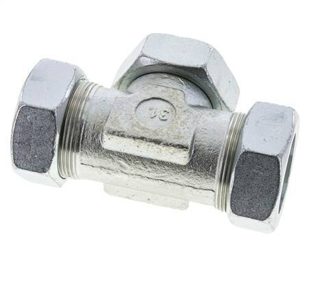 42L Zink plated Steel T-Shape Tee Cutting Fitting with Swivel 160 bar NBR Adjustable ISO 8434-1