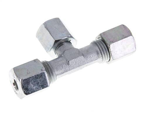 6S Zink plated Steel T-Shape Tee Cutting Fitting with Swivel 630 bar NBR Adjustable ISO 8434-1