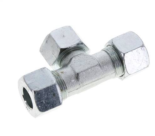 16S Zink plated Steel T-Shape Tee Cutting Fitting with Swivel 400 bar NBR Adjustable ISO 8434-1