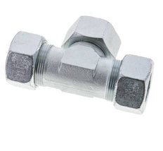 30S Zink plated Steel T-Shape Tee Cutting Fitting with Swivel 400 bar NBR Adjustable ISO 8434-1