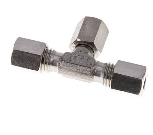 6L RVS T-stuk Snijringkoppeling Draaidoorvoer 315bar FKM Verstelbaar ISO 8434-1