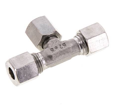 8L Stainless Steel T-Shape Tee Cutting Fitting with Swivel 315 bar FKM Adjustable ISO 8434-1