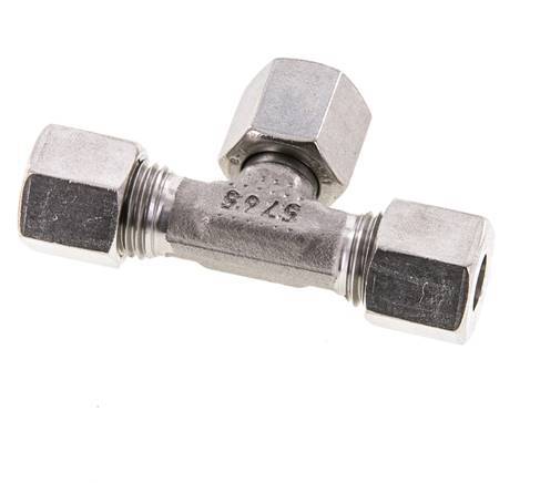 8L Stainless Steel T-Shape Tee Cutting Fitting with Swivel 315 bar FKM Adjustable ISO 8434-1