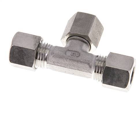 10L Stainless Steel T-Shape Tee Cutting Fitting with Swivel 315 bar FKM Adjustable ISO 8434-1