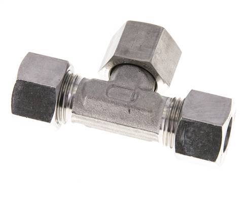12L RVS T-stuk Snijringkoppeling Draaidoorvoer 315bar FKM Verstelbaar ISO 8434-1