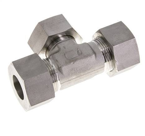 25S Stainless Steel T-Shape Tee Cutting Fitting with Swivel 400 bar FKM Adjustable ISO 8434-1