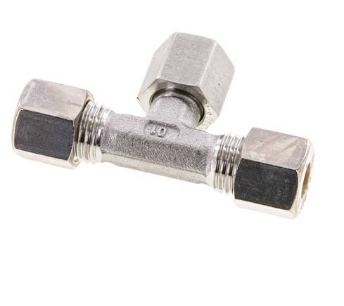 8L RVS T-stuk Knelfitting Draaidoorvoer 315bar FKM Verstelbaar ISO 8434-1
