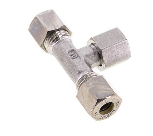 8L RVS T-stuk Knelfitting Draaidoorvoer 315bar FKM Verstelbaar ISO 8434-1