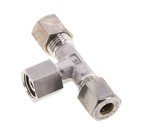 8L RVS T-stuk Knelfitting Draaidoorvoer 315bar FKM Verstelbaar ISO 8434-1