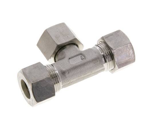15L RVS T-stuk Knelfitting Draaidoorvoer 315bar FKM Verstelbaar ISO 8434-1