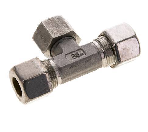 14S Stainless Steel T-Shape Tee Compression Fitting with Swivel 400 bar FKM Adjustable ISO 8434-1