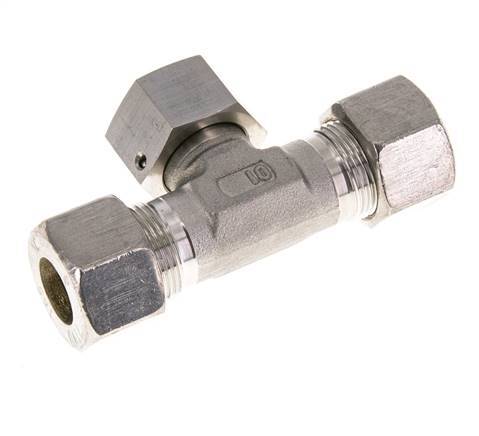 16S RVS T-stuk Knelfitting Draaidoorvoer 400bar FKM Verstelbaar ISO 8434-1