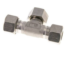 16S RVS T-stuk Knelfitting Draaidoorvoer 400bar FKM Verstelbaar ISO 8434-1