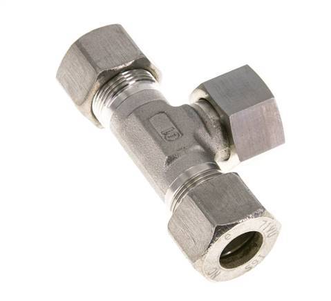 16S Stainless Steel T-Shape Tee Compression Fitting with Swivel 400 bar FKM Adjustable ISO 8434-1